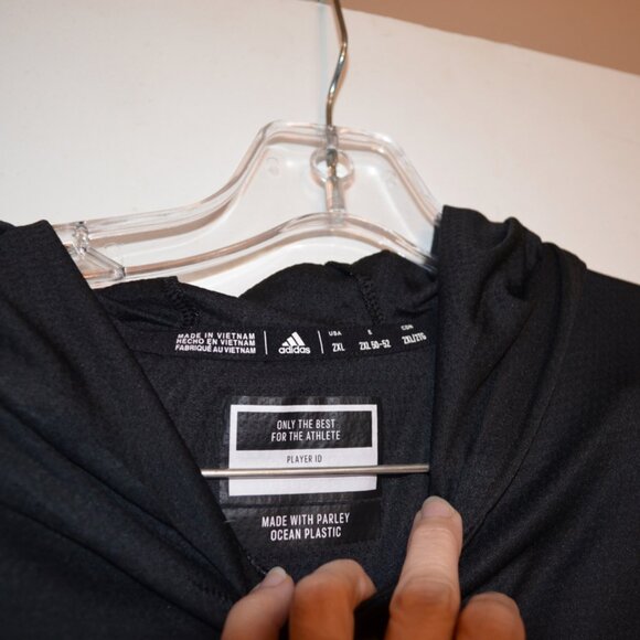 ADIDAS Nevada Wolf Pack Football Athletic Wear Hoodie Black Poly Top 2XL (50-52) - Picture 2 of 6